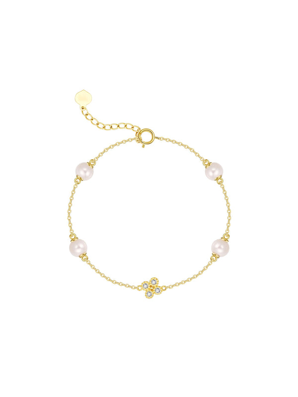 NATURAL PEARL WITH K18 YELLOW GOLD BRACELET