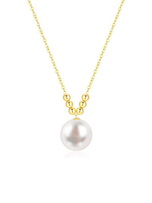 12-13mm NATURAL PEARL WITH K18 YELLOW GOLD NECKLACE