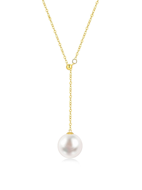 12-13mm NATURAL PEARL WITH K18 YELLOW GOLD NECKLACE（ADJUSTABLE）