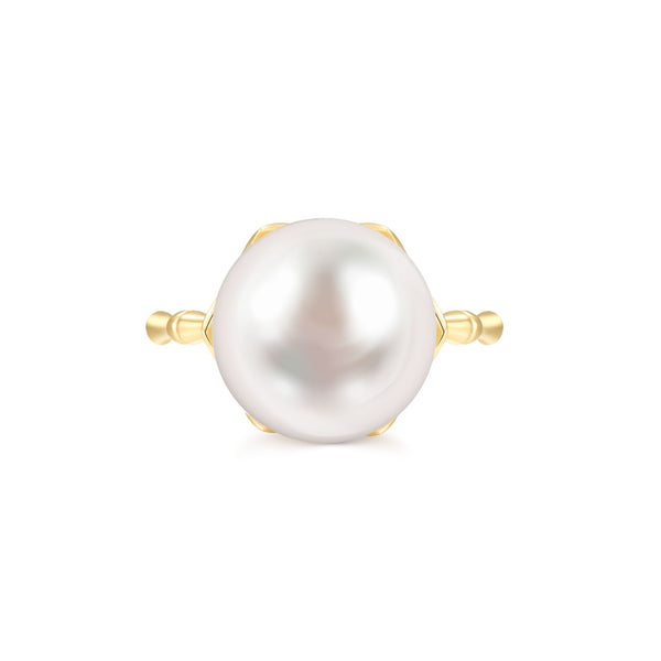 10-11mm NATURAL PEARL WITH K18 YELLOW GOLD RING
