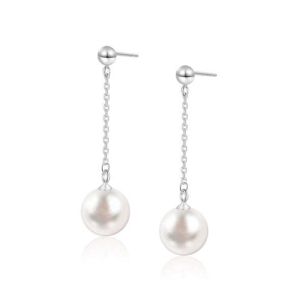 10-11mm NATURAL PEARL WITH S925 SILVER EARRINGS