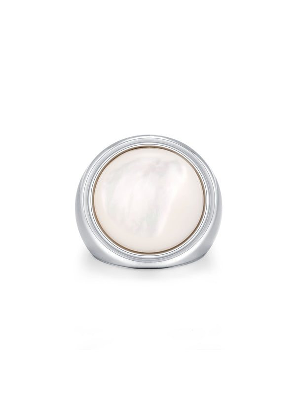 COPPER WHITE MOTHER OF PEARL ROUND RING