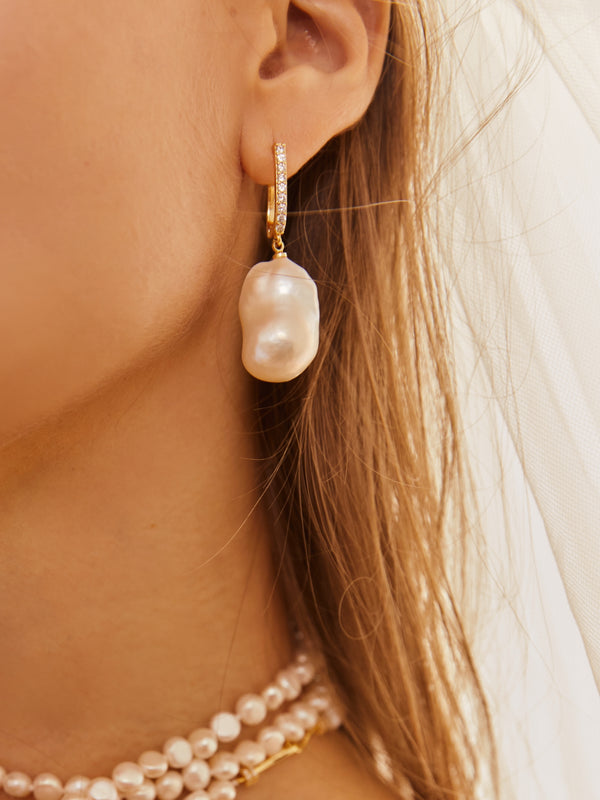 NATURAL BAROQUE PEARL EARRINGS