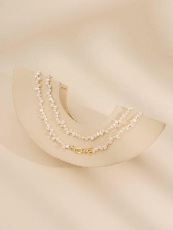 Natural Freshwater Minimalistic French Pearl Necklace